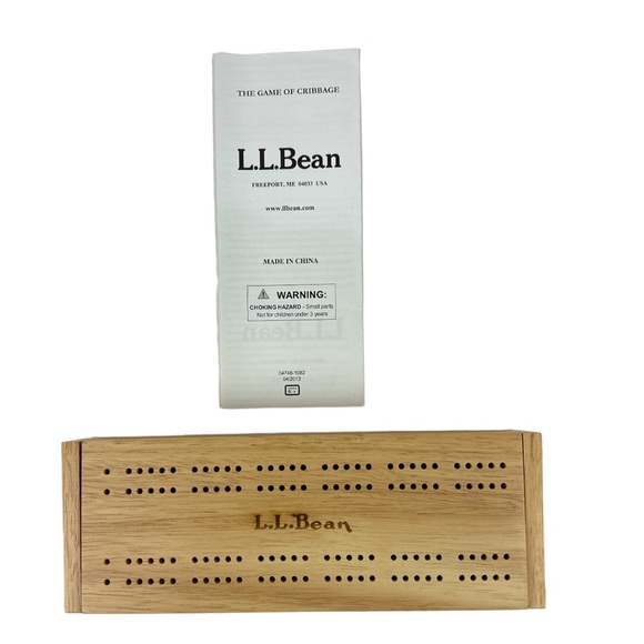 L.L. Bean Games New Vintage Ll Bean Cribbage Board With 2 Decks Of
